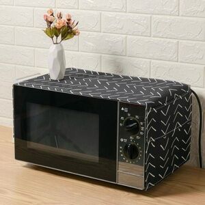 Blue Boho Arrow Design Fabric Microwave Oven Dust Cover Decoration Home Kitchen